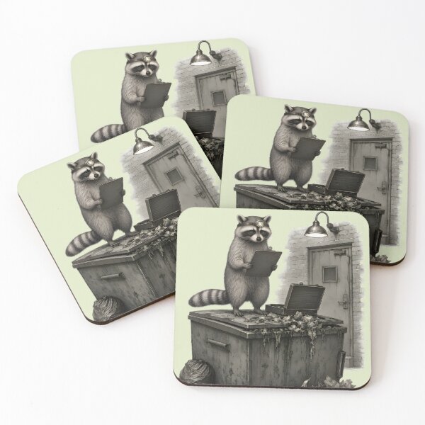 Item preview, Raccoon Dumpster Inspector | Vintage Naturalist Illustration designed and sold by As Nature Intended.