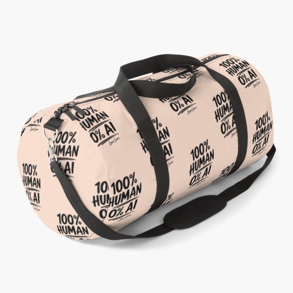 Item preview, 100% HUMAN 0% AI | Peach Typography Design | Creative Humor Statement designed and sold by BlueberrySwan.
