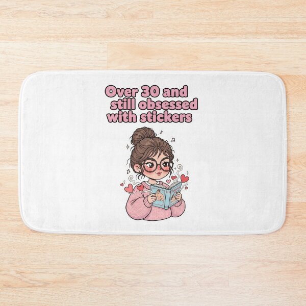 Item preview, Over 30 and Still Obsessed with Stickers - Cute Woman Reading Spicy Book Vinyl Sticker designed and sold by NovaBitWalls.