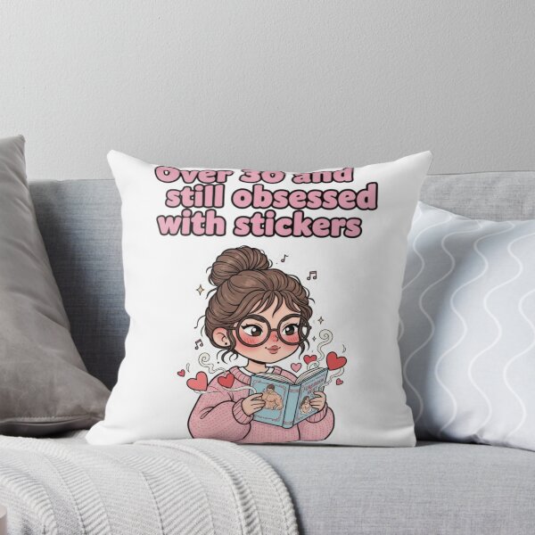 Item preview, Over 30 and Still Obsessed with Stickers - Cute Woman Reading Spicy Book Vinyl Sticker designed and sold by NovaBitWalls.