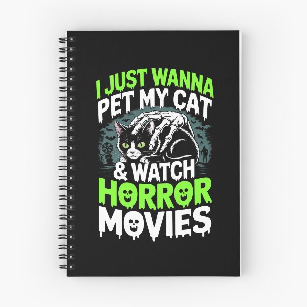 Item preview, I Just Wanna Pet My Cat and Watch Horror Movies Cat Lover designed and sold by Say It With Ink.