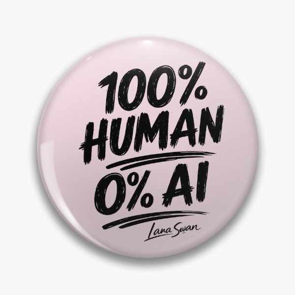 Item preview, 100% HUMAN 0% AI | Pink Retro Typography | Funny Human-Made Design designed and sold by BlueberrySwan.