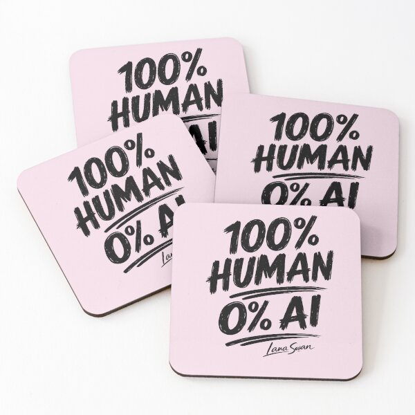 Item preview, 100% HUMAN 0% AI | Pink Retro Typography | Funny Human-Made Design designed and sold by Baroness Swan.