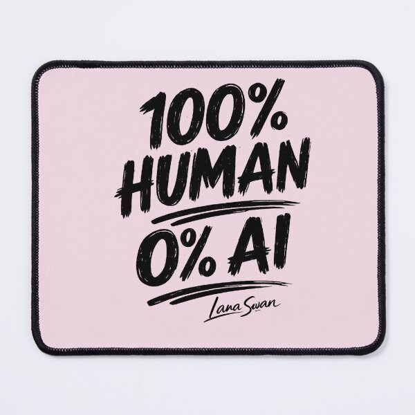Item preview, 100% HUMAN 0% AI | Pink Retro Typography | Funny Human-Made Design designed and sold by BlueberrySwan.