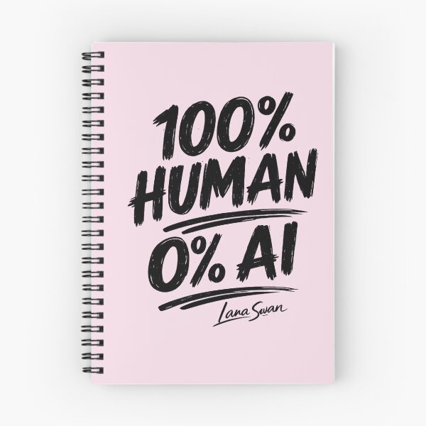 Item preview, 100% HUMAN 0% AI | Pink Retro Typography | Funny Human-Made Design designed and sold by BlueberrySwan.