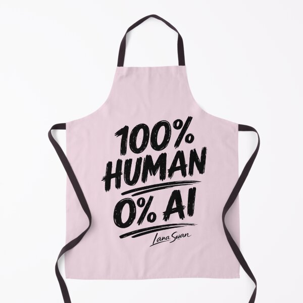 Item preview, 100% HUMAN 0% AI | Pink Retro Typography | Funny Human-Made Design designed and sold by BlueberrySwan.