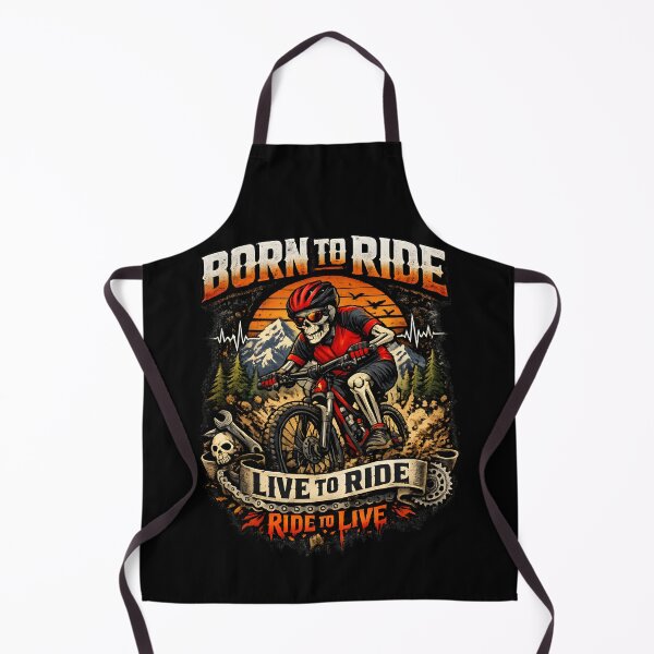 Item preview, Born To Ride Mountain Bike Skeleton Cycling | MTB Rider Gift | Live To Ride Bicycle Lover designed and sold by darkan1.