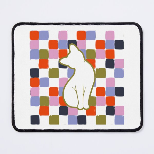 Item preview, Curious Cat in Colorful Tiles designed and sold by crittersitter.
