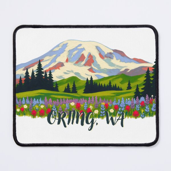 Item preview, Orting WA Mount Rainier Wildflower Meadow Illustration designed and sold by Wander & Whim Designs.