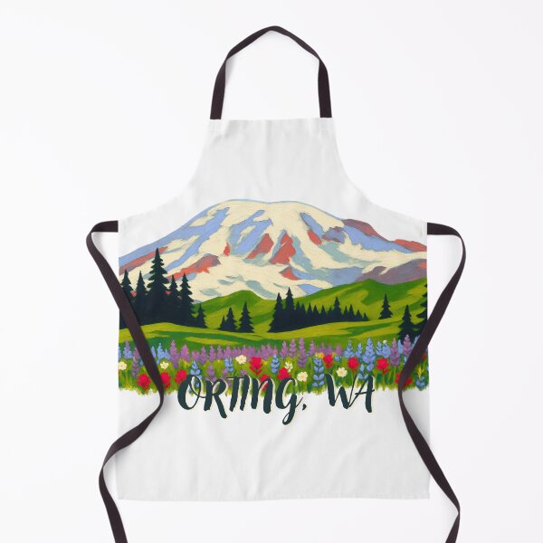 Item preview, Orting WA Mount Rainier Wildflower Meadow Illustration designed and sold by Wander & Whim Designs.