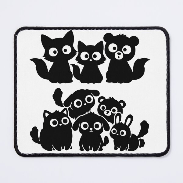 Item preview, Kawaii Black Animal Silhouette Clipart Pile - Cute Chibi Cats Dogs Bunny Bear Vector SVG - Big Cartoon Eyes Peeking Spooky Cute Sticker Pack designed and sold by BestChoiceService.