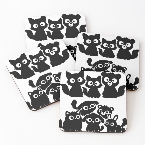 Item preview, Kawaii Black Animal Silhouette Clipart Pile - Cute Chibi Cats Dogs Bunny Bear Vector SVG - Big Cartoon Eyes Peeking Spooky Cute Sticker Pack designed and sold by BestChoiceService.