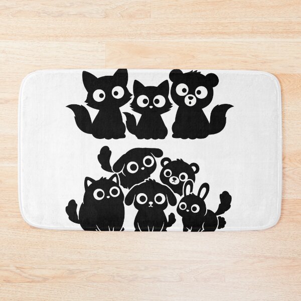 Item preview, Kawaii Black Animal Silhouette Clipart Pile - Cute Chibi Cats Dogs Bunny Bear Vector SVG - Big Cartoon Eyes Peeking Spooky Cute Sticker Pack designed and sold by BestChoiceService.