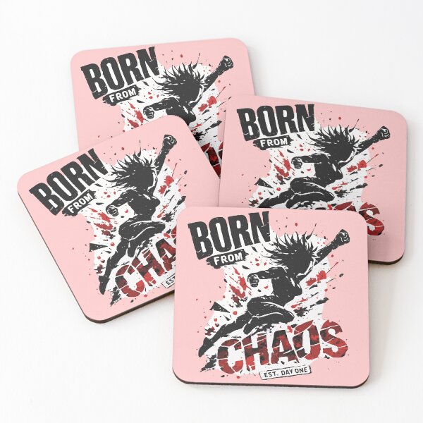 Item preview, Born From Chaos - Est Day One - Black and White Grunge Female Silhouette designed and sold by Shirtely.