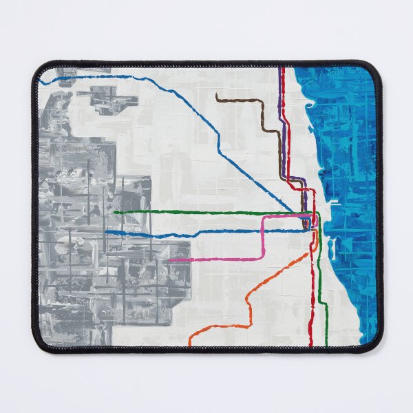 Item preview, CTA L Train in Chicago, full map with lake designed and sold by emmalyonsart.