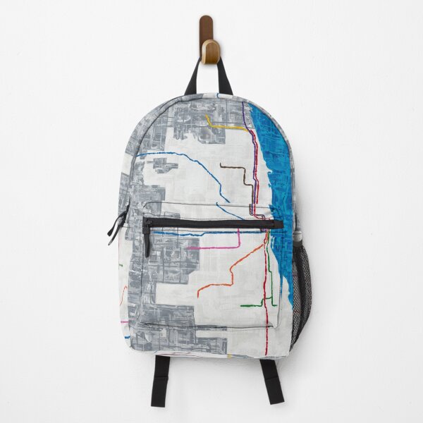 Item preview, CTA L Train in Chicago, full map with lake designed and sold by emmalyonsart.
