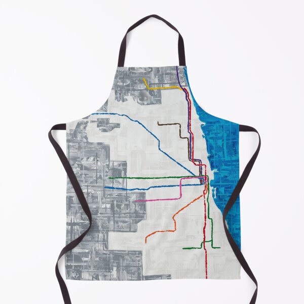 Item preview, CTA L Train in Chicago, full map with lake designed and sold by emmalyonsart.