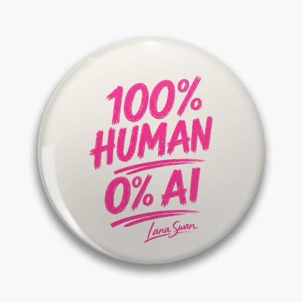 Item preview, 100% HUMAN 0% AI | Hot Pink Typography | Bold Creative Statement designed and sold by BlueberrySwan.