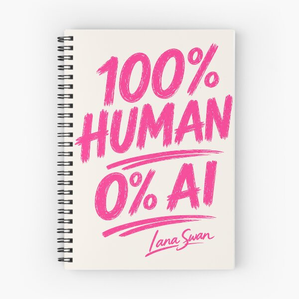 Item preview, 100% HUMAN 0% AI | Hot Pink Typography | Bold Creative Statement designed and sold by BlueberrySwan.