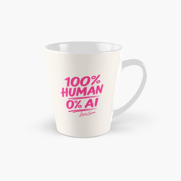 Item preview, 100% HUMAN 0% AI | Hot Pink Typography | Bold Creative Statement designed and sold by BlueberrySwan.