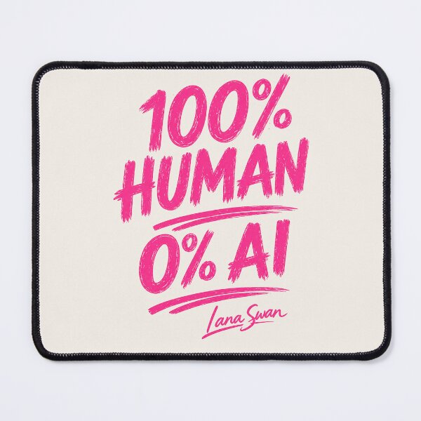 Item preview, 100% HUMAN 0% AI | Hot Pink Typography | Bold Creative Statement designed and sold by Baroness Swan.