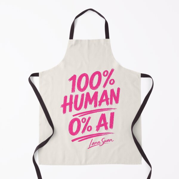 Item preview, 100% HUMAN 0% AI | Hot Pink Typography | Bold Creative Statement designed and sold by Baroness Swan.