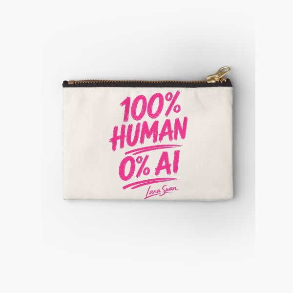 Item preview, 100% HUMAN 0% AI | Hot Pink Typography | Bold Creative Statement designed and sold by BlueberrySwan.
