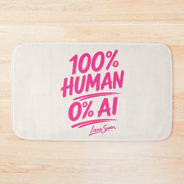 Item preview, 100% HUMAN 0% AI | Hot Pink Typography | Bold Creative Statement designed and sold by BlueberrySwan.
