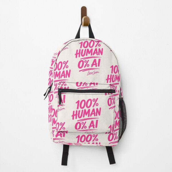 Item preview, 100% HUMAN 0% AI | Hot Pink Typography | Bold Creative Statement designed and sold by Baroness Swan.
