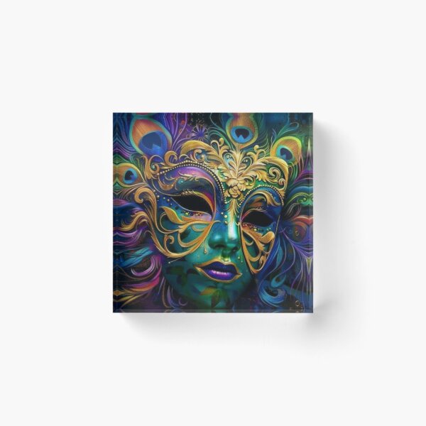 Item preview, Mardi Gras Mask Wall Art | New Orleans Carnival Decor Print designed and sold by GSizzle1.