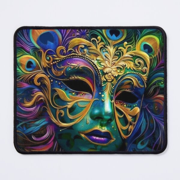 Item preview, Mardi Gras Mask Wall Art | New Orleans Carnival Decor Print designed and sold by GSizzle1.