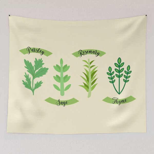 Item preview, Parsley Sage Rosemary Thyme Herb Garden Design | Cottagecore Kitchen Art designed and sold by Sachie's Studio.