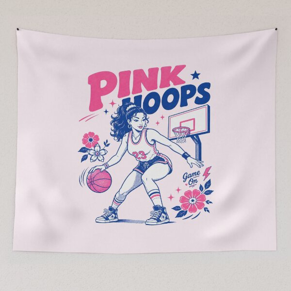 Item preview, Pink Hoops Basketball Pastel Pink Retro Girl designed and sold by olosra.