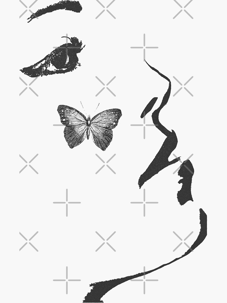 "butterfly face " Sticker for Sale by kmario Redbubble