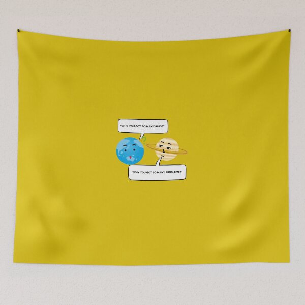 Item preview, earth vs Saturn convo designed and sold by PLANET GOSSIP.