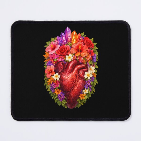 Item preview, Floral Crystal Heart — Anatomical Heart Botanical Dark Fantasy Art designed and sold by ArtoryWorks.