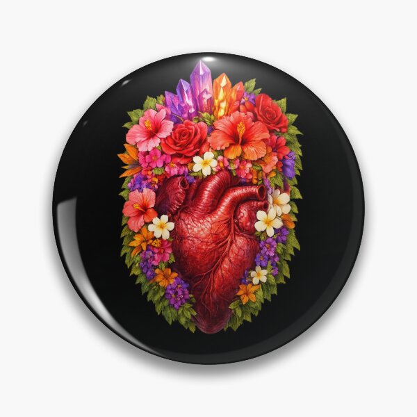 Item preview, Floral Crystal Heart — Anatomical Heart Botanical Dark Fantasy Art designed and sold by ArtoryWorks.
