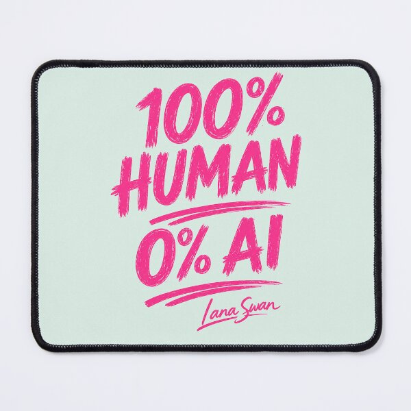 Item preview, 100% HUMAN 0% AI | Pink & Mint Typography | Playful Creator Design designed and sold by BlueberrySwan.