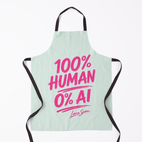 Item preview, 100% HUMAN 0% AI | Pink & Mint Typography | Playful Creator Design designed and sold by BlueberrySwan.