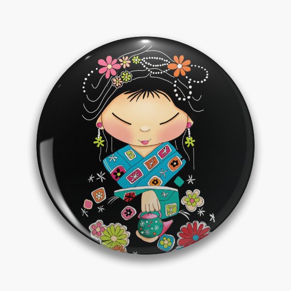 Item preview, Little Green Teapot Kawaii Geisha Girl Tea Ceremony designed and sold by Karin Taylor.