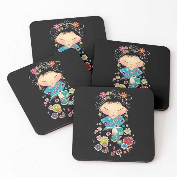 Item preview, Little Green Teapot Kawaii Geisha Girl Tea Ceremony designed and sold by Karin Taylor.