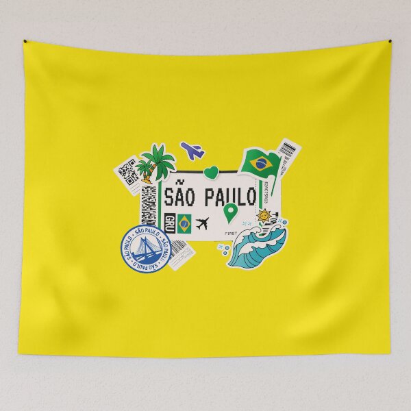 Item preview, São Paulo Travel Sticker Collage Brazil Adventure Aesthetic Design designed and sold by eonvisuals.
