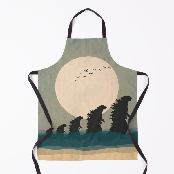 Item preview, Godzilla Family Walking on Beach | Japandi Minimalist Art designed and sold by Syrupulse.
