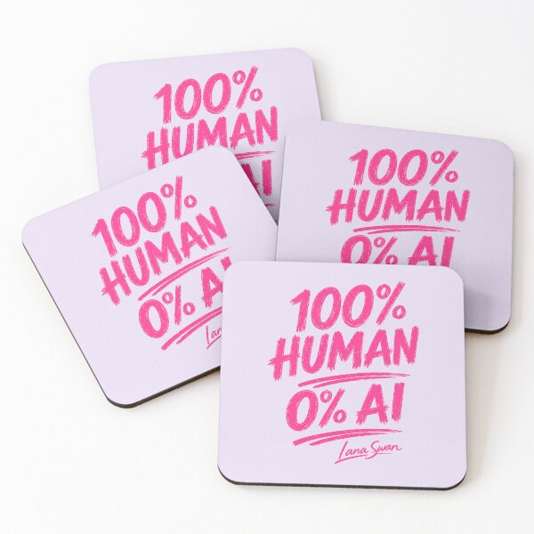 Item preview, 100% HUMAN 0% AI | Lavender Creator Quote | Modern Typography Art designed and sold by Baroness Swan.