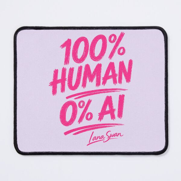 Item preview, 100% HUMAN 0% AI | Lavender Creator Quote | Modern Typography Art designed and sold by BlueberrySwan.