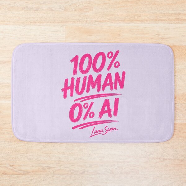 Item preview, 100% HUMAN 0% AI | Lavender Creator Quote | Modern Typography Art designed and sold by BlueberrySwan.