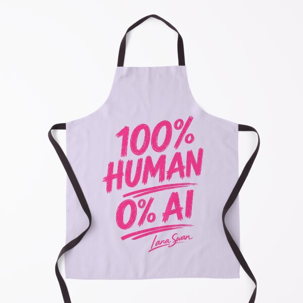 Item preview, 100% HUMAN 0% AI | Lavender Creator Quote | Modern Typography Art designed and sold by BlueberrySwan.