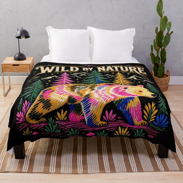 Item preview, Psychedelic Bear- Wild By Nature-Rainbow Grizzly Bear- Nature Lover Aesthetic Design designed and sold by Trinidesigns123.