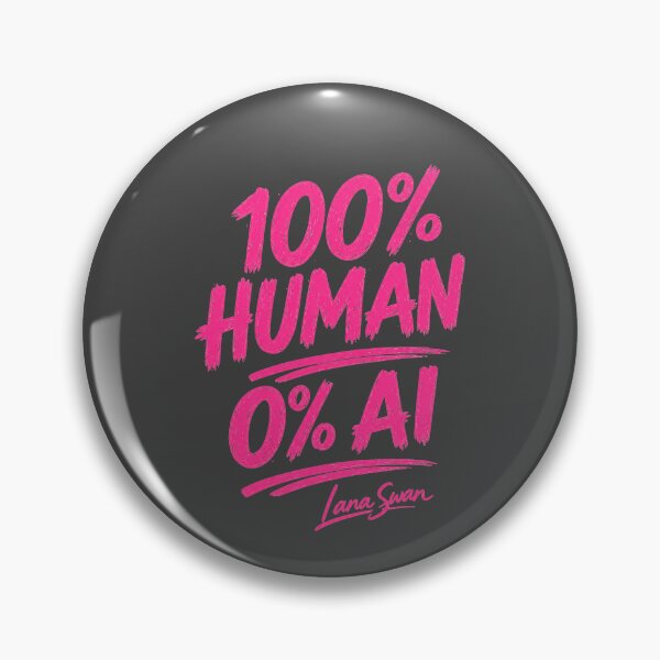 Item preview, 100% HUMAN 0% AI | Fuchsia Typography Art | Bold Creative Statement designed and sold by Baroness Swan.