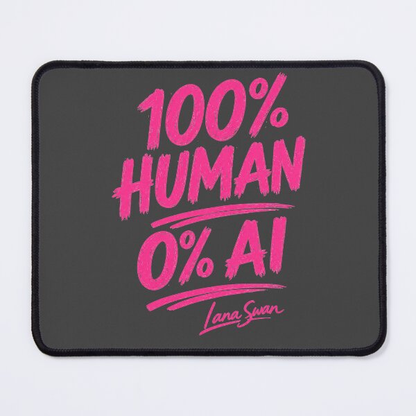 Item preview, 100% HUMAN 0% AI | Fuchsia Typography Art | Bold Creative Statement designed and sold by BlueberrySwan.
